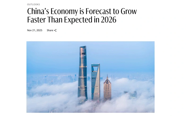 China’s Economy is Forecast to Grow Faster Than Expected in 2026